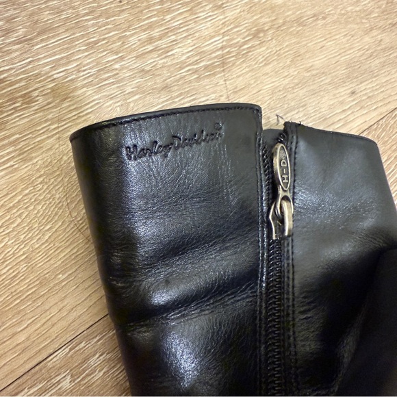 HARLEY-DAVIDSON Women's Leather NATALYA Biker Black Boots POINTED TOE Sz 6.5 - Picture 3 of 10